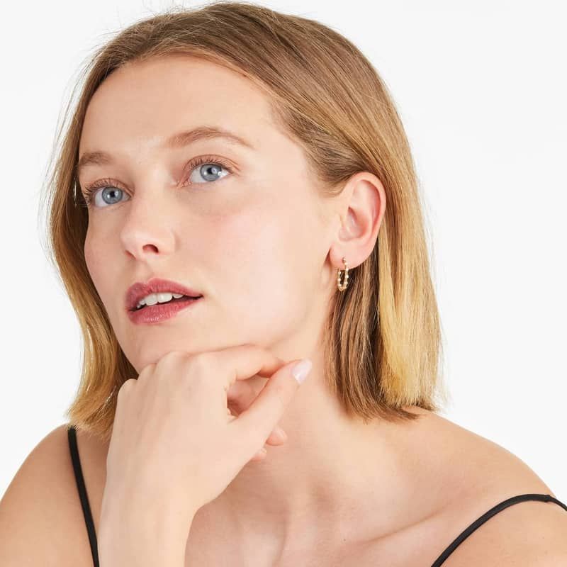 Tension-Set Diamond Hoop Earrings In 14K Yellow Gold By Brevani