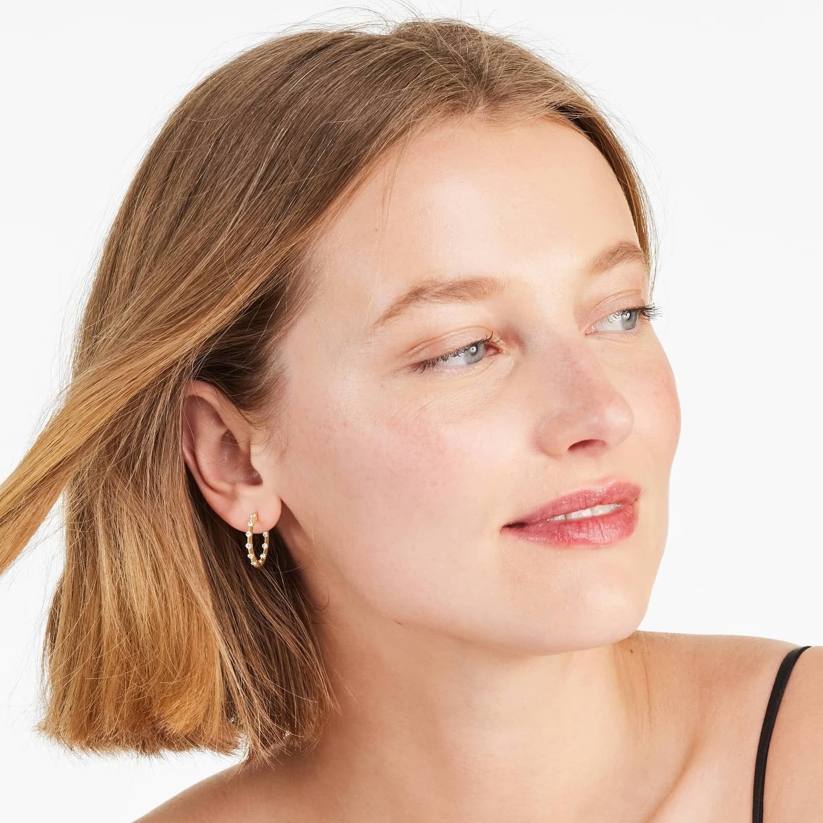 Tension-Set Diamond Hoop Earrings In 14K Yellow Gold By Brevani