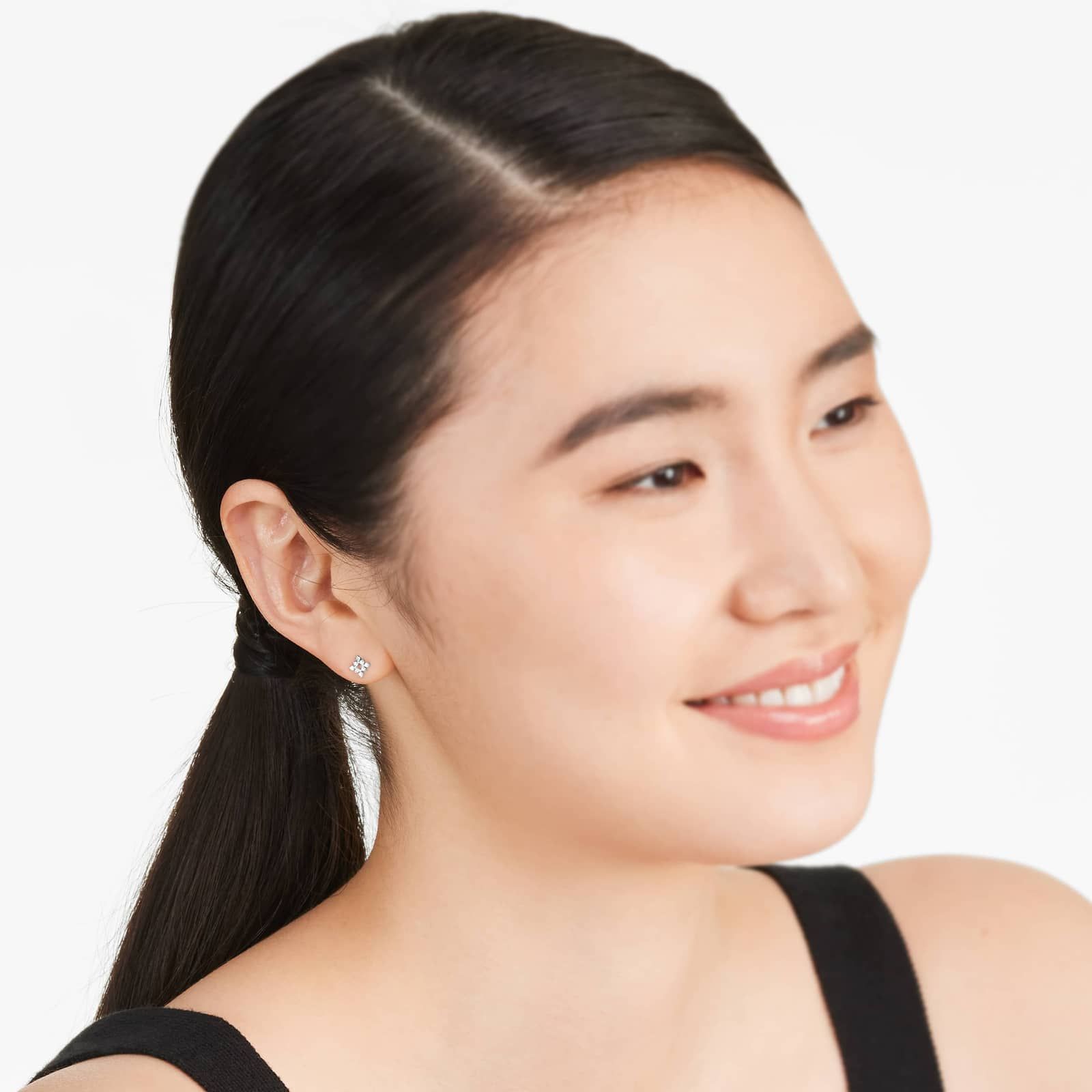 Burst Diamond Stud Earrings In 14K White Gold By Brevani