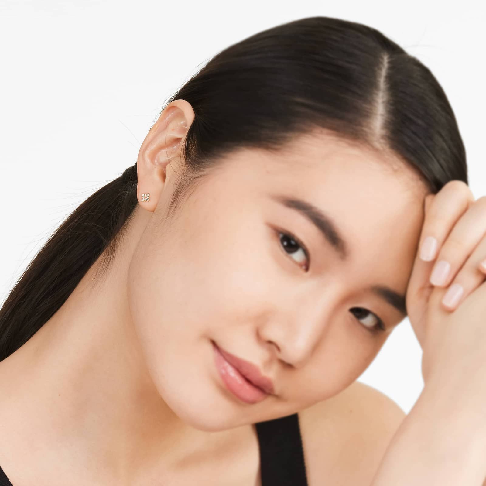 Burst Diamond Stud Earrings In 14K Yellow Gold By Brevani