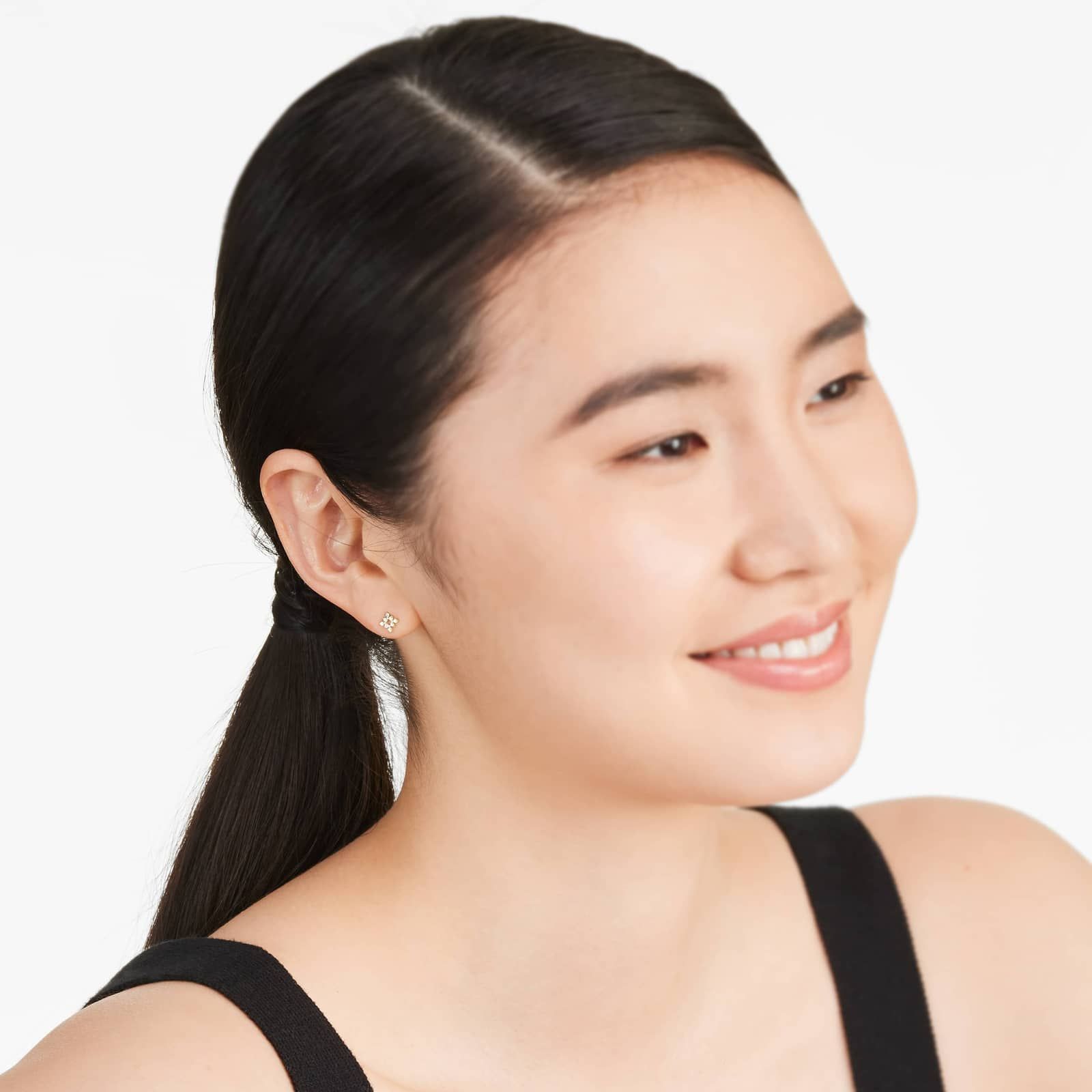 Burst Diamond Stud Earrings In 14K Yellow Gold By Brevani