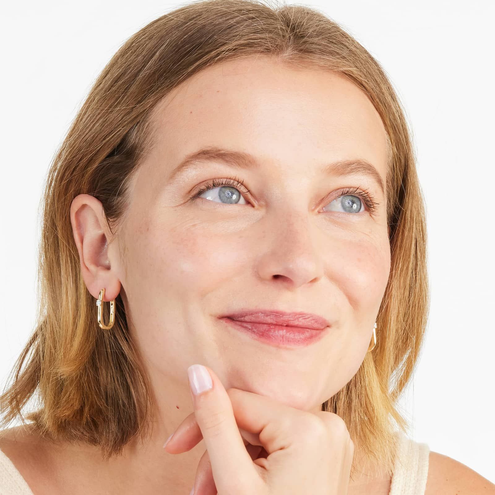 Single Diamond Hoop Earrings In 14K Yellow Gold By Brevani