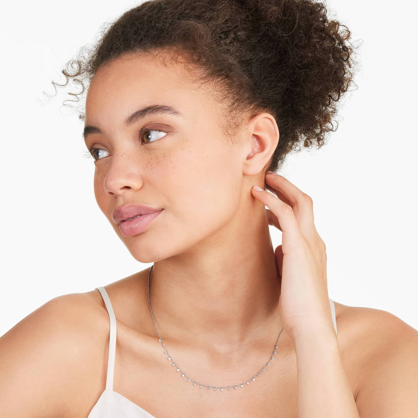 Diamond Cleopatra Necklace In 14K White Gold by Brevani