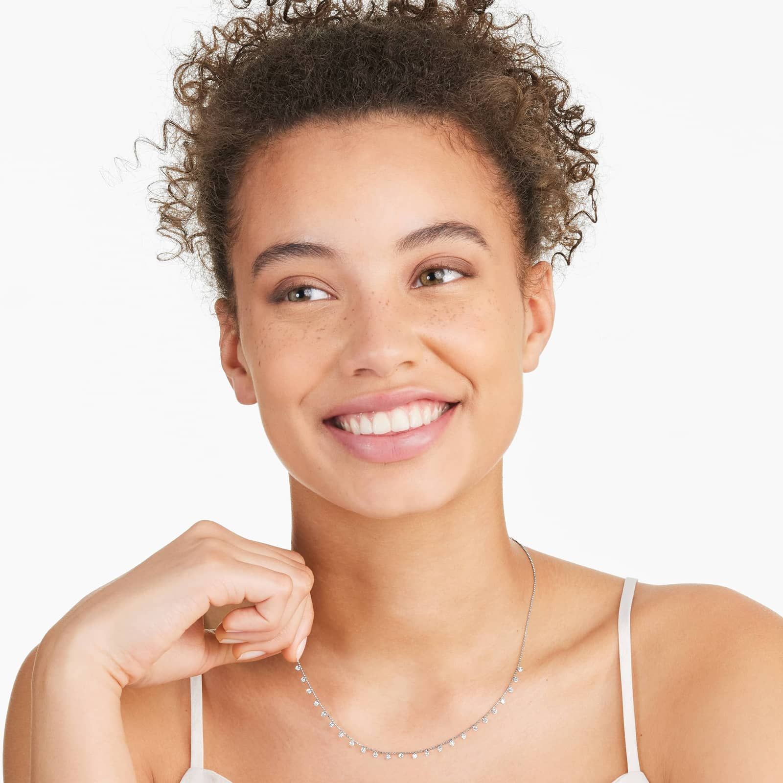 Diamond Cleopatra Necklace In 14K White Gold by Brevani