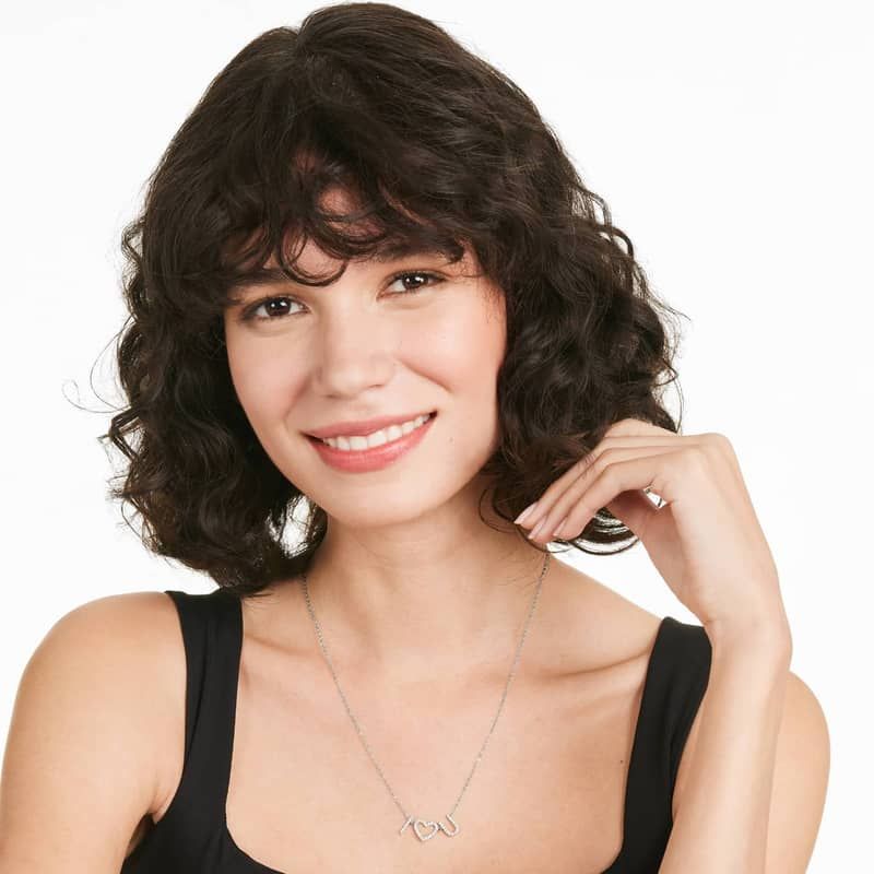 I Heart You Diamond Necklace In 14K White Gold