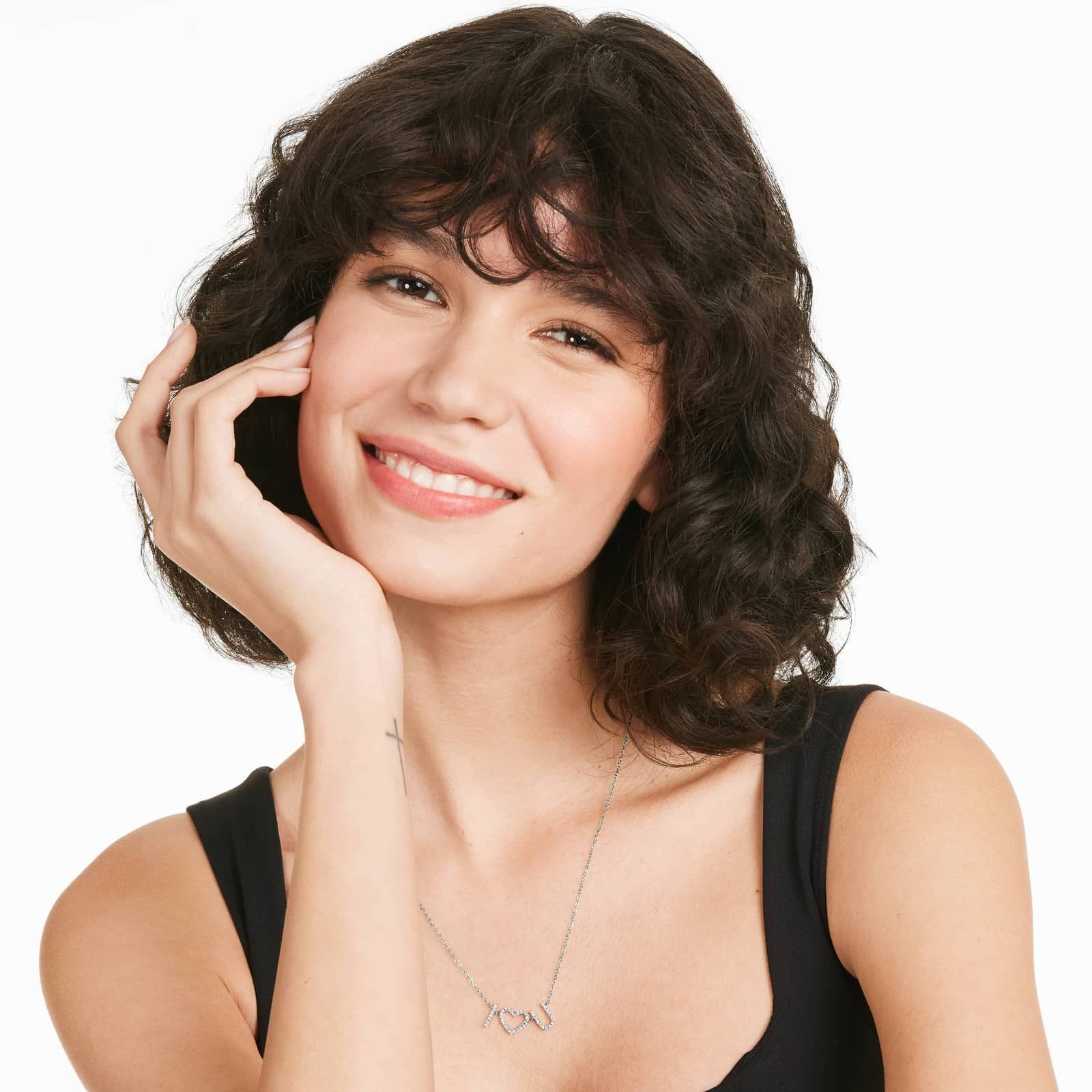 I Heart You Diamond Necklace In 14K White Gold