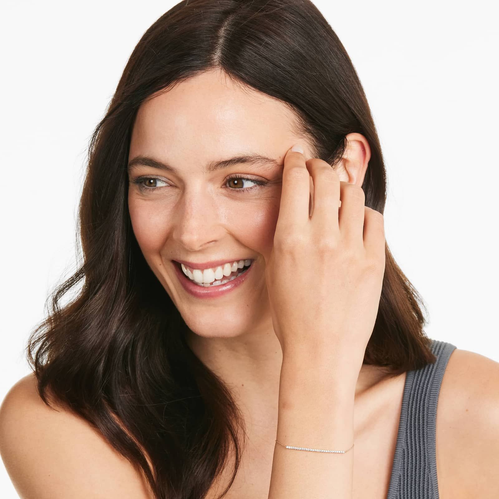 Bar Diamond Bracelet In 14K Rose Gold