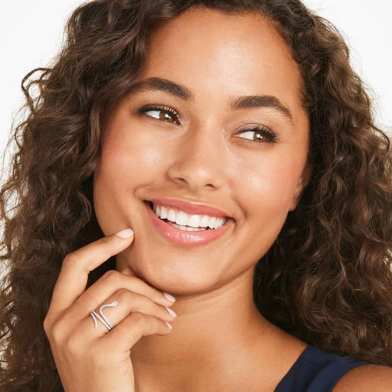 Snake Diamond Ring In 14K White Gold