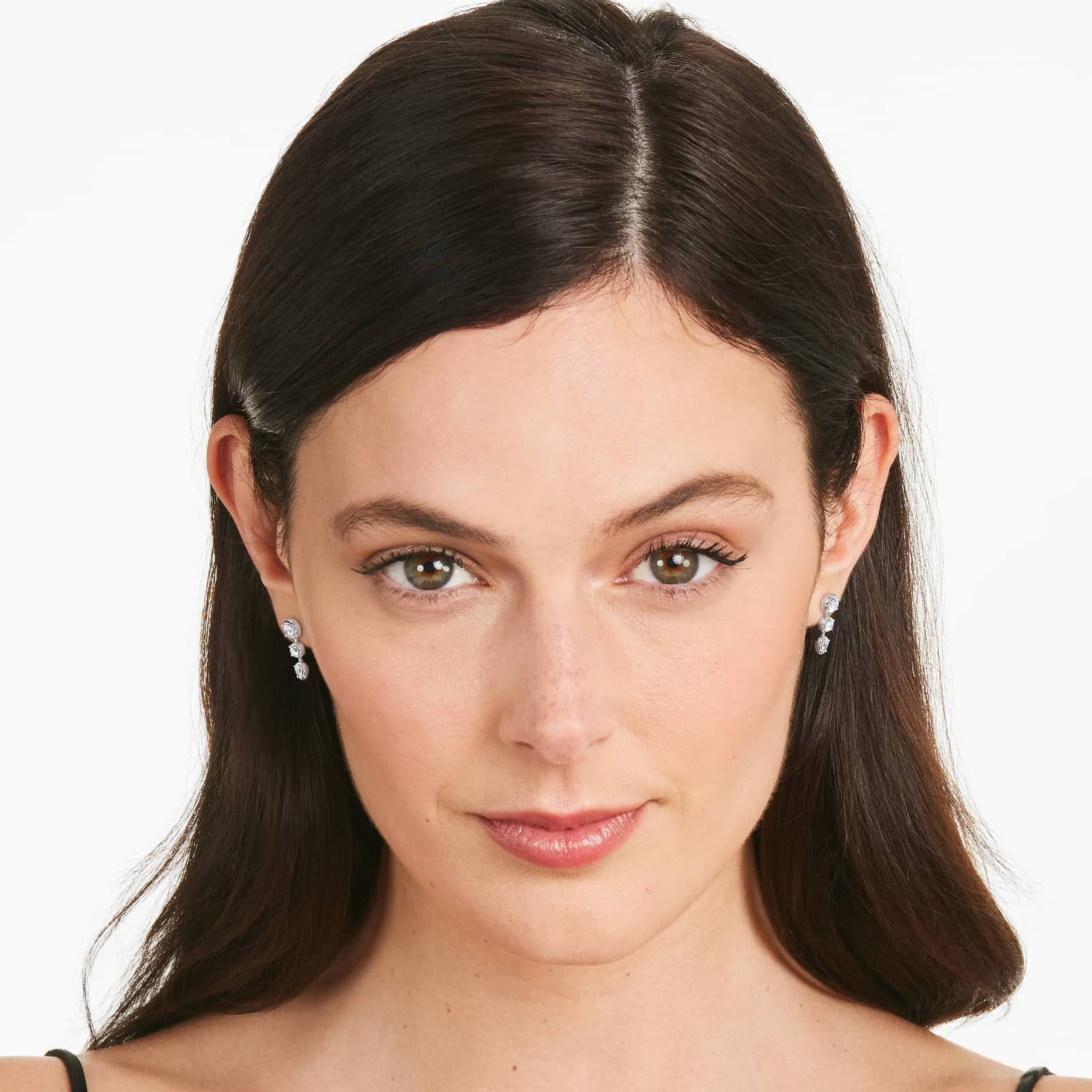 Driblet Diamond Drop Earrings In 14K White Gold