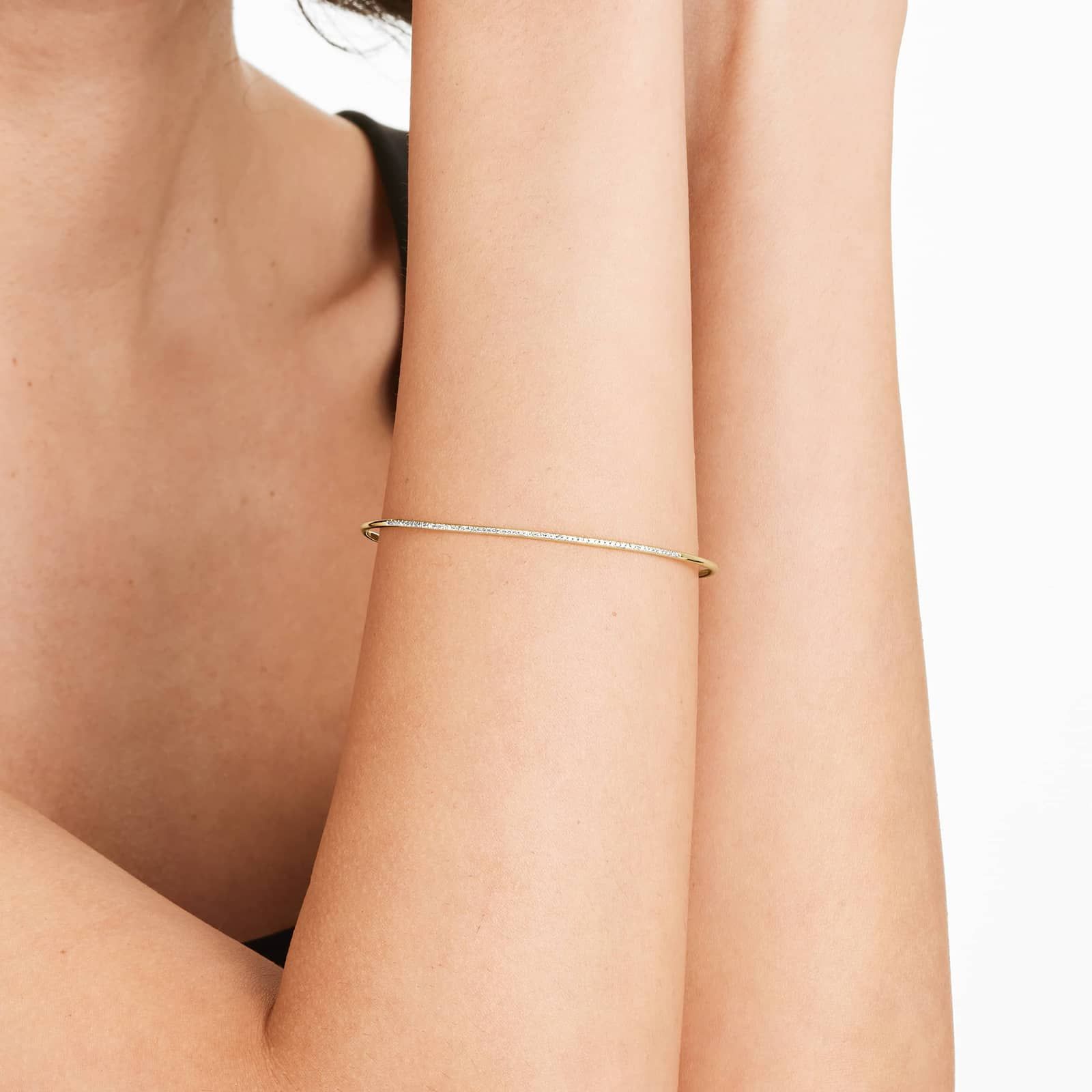 Petite Cuff Diamond Bracelet In 14K Yellow Gold