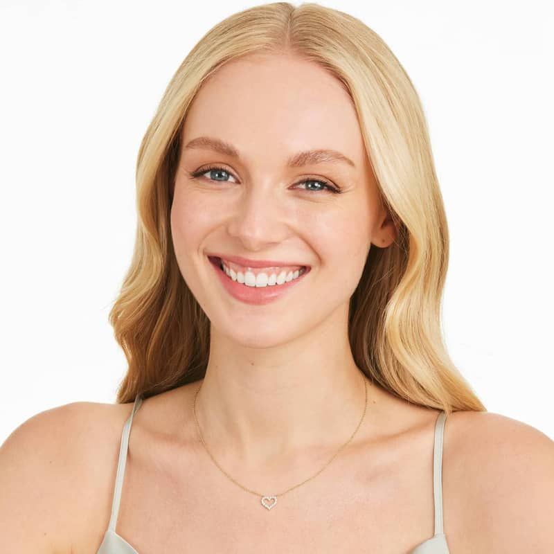 Petite Heart Diamond Necklace In 14K Yellow Gold