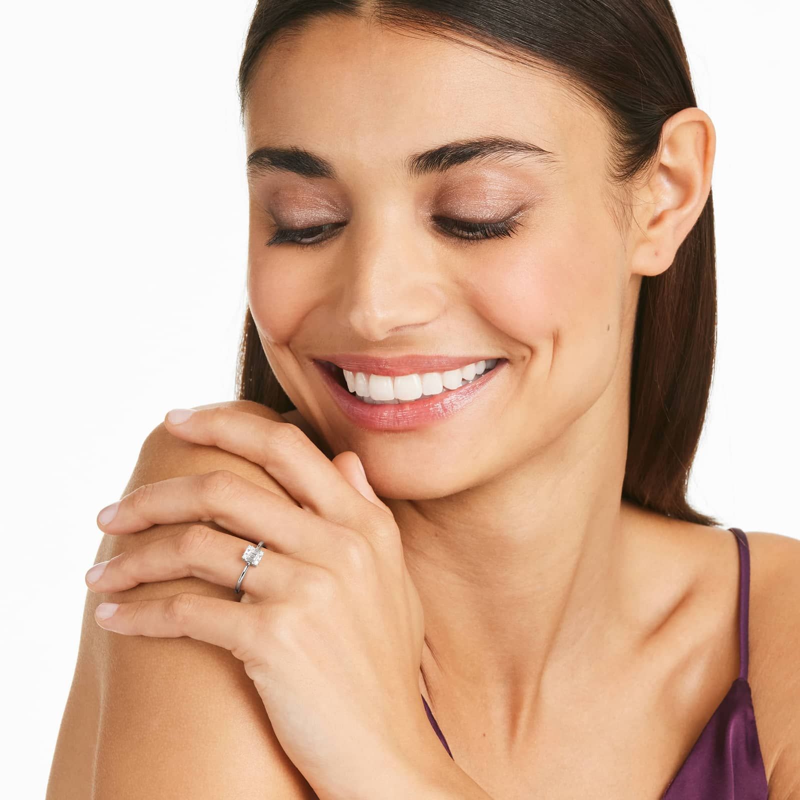 Petite Composite Diamond Ring In 14K White Gold