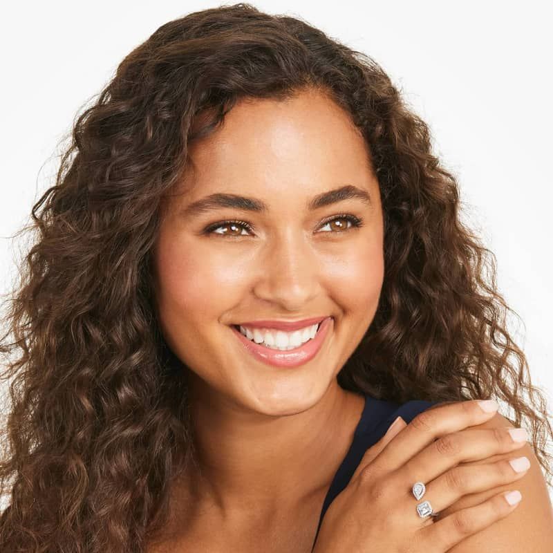 Fancy Composite Open Diamond Ring In 14K White Gold