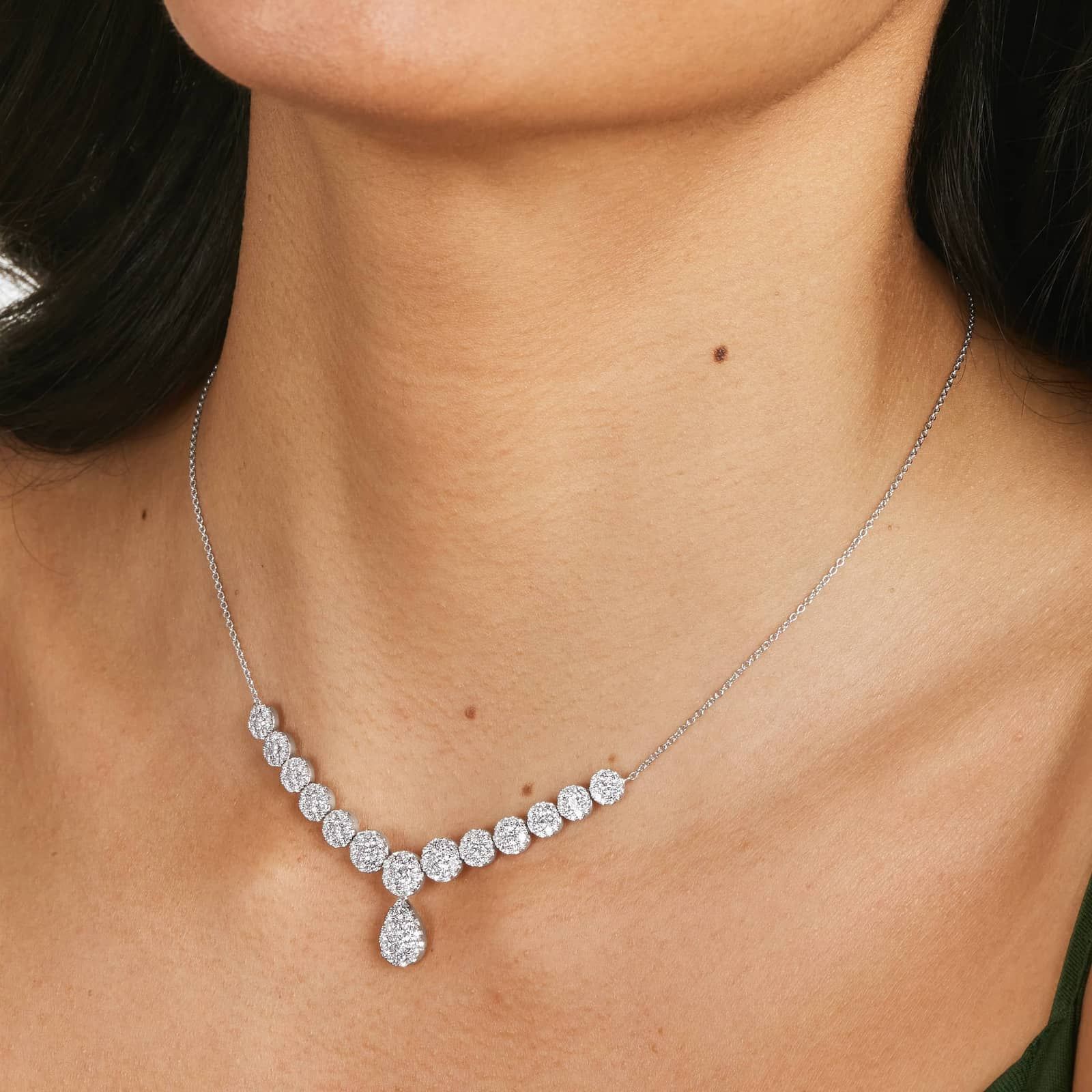 Mirage Diamond Necklace In 14K White Gold