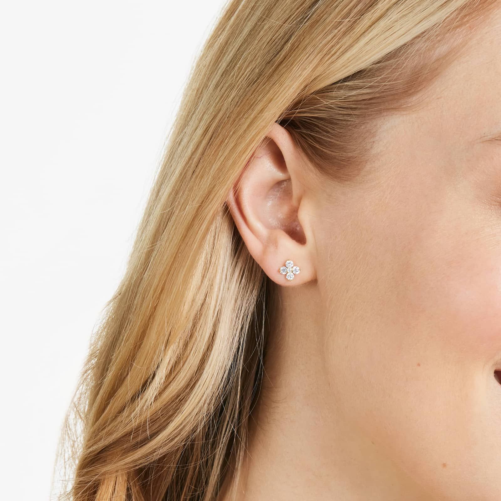 Blossom Lab-Grown Diamond  Stud Earrings In 14K Yellow Gold