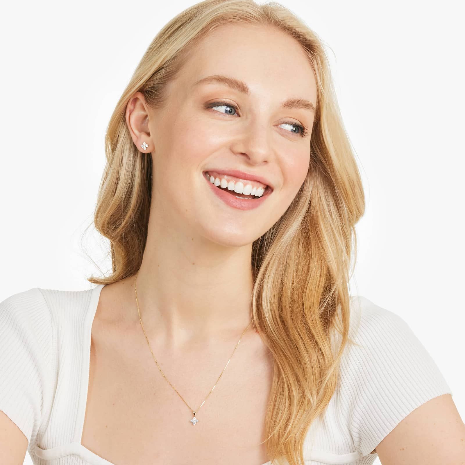 Blossom Lab-Grown Diamond  Stud Earrings In 14K Yellow Gold