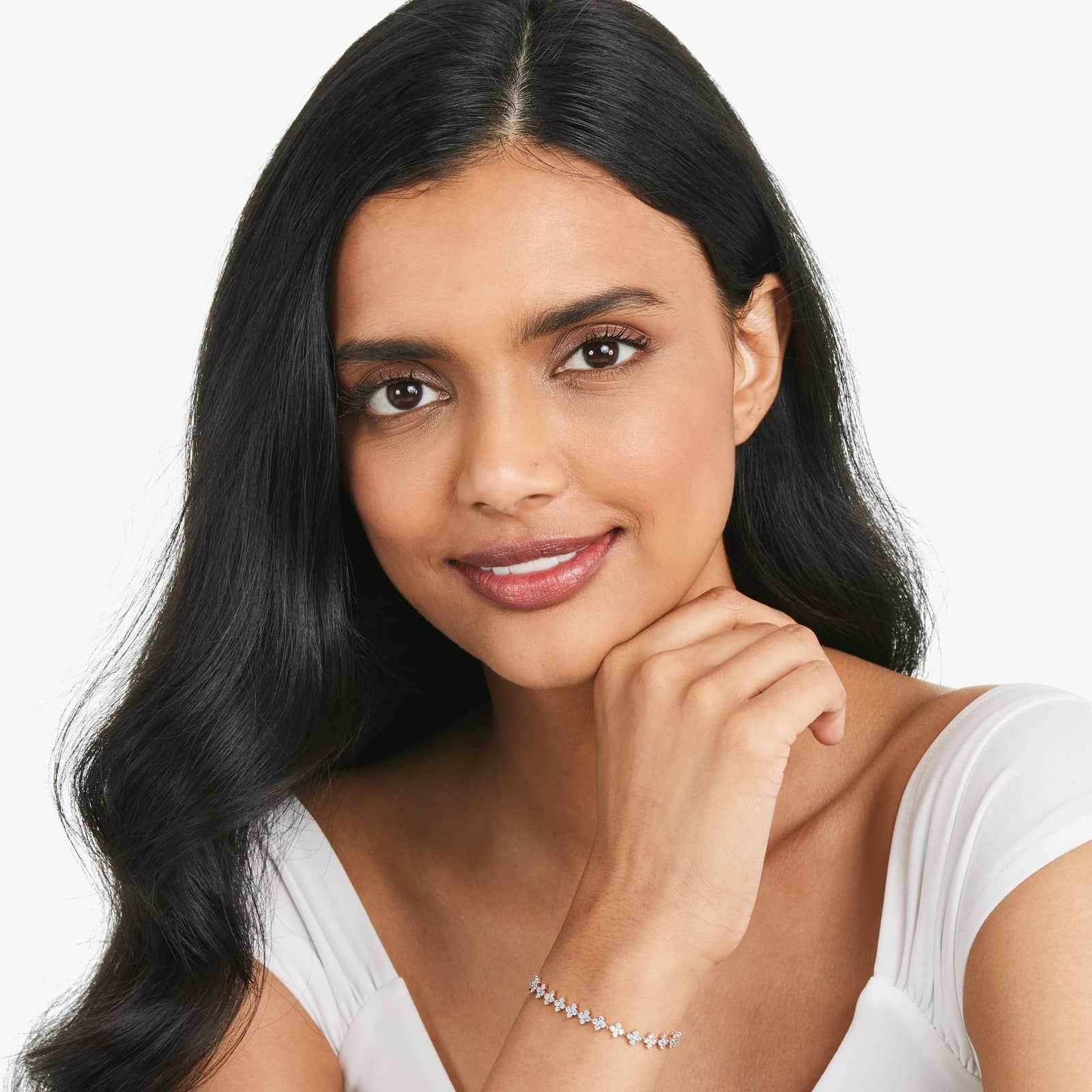 Lab-Grown Diamond Blossom Tennis Bracelet In 14K Rose Gold