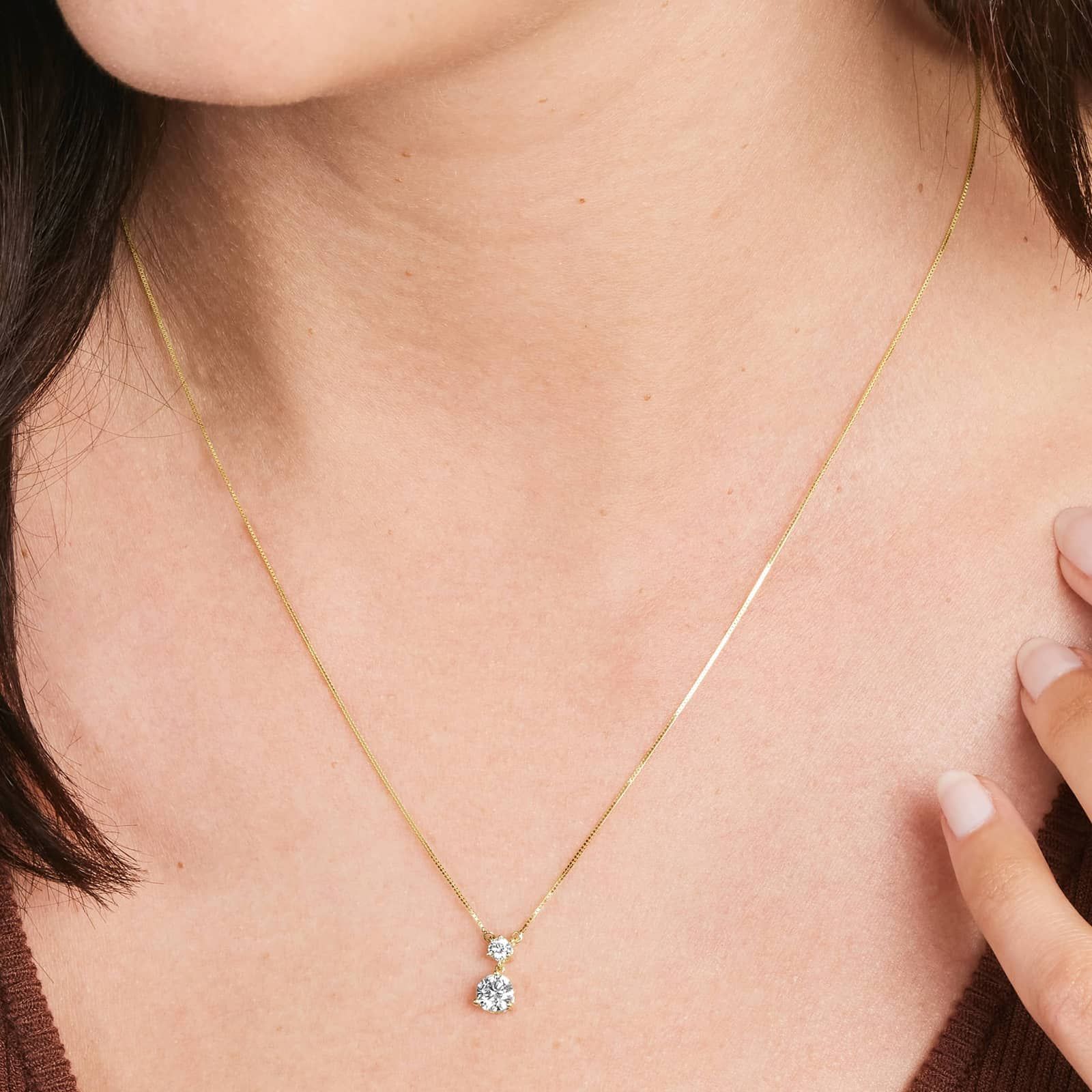 Drop Lab-Grown Diamond Pendant In 14K Yellow Gold