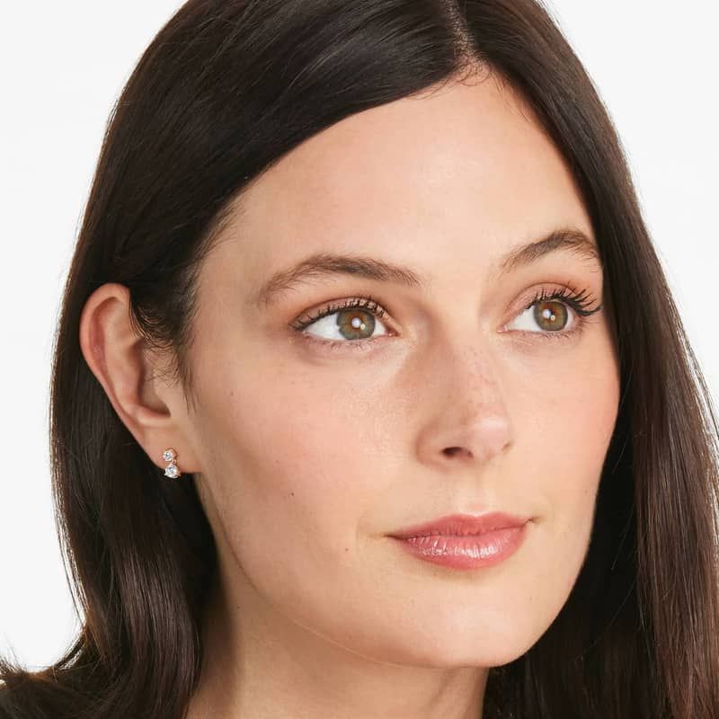 Drop Lab-Grown Diamond Stud Earrings In 14K Rose Gold