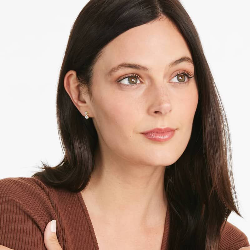 Drop Lab-Grown Diamond Stud Earrings In 14K Yellow Gold