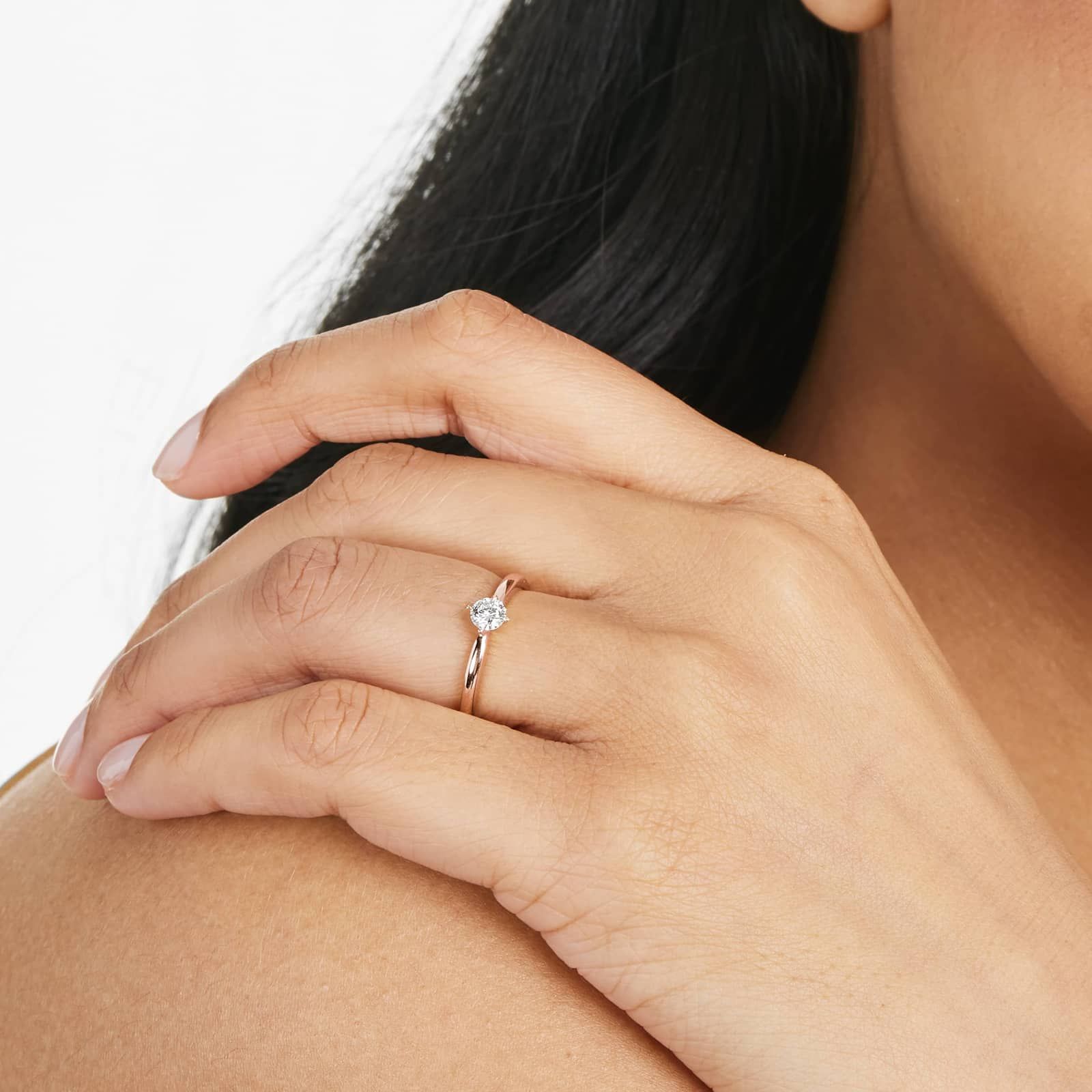 Lab-Grown Diamond Solitaire Ring In 14K Rose Gold