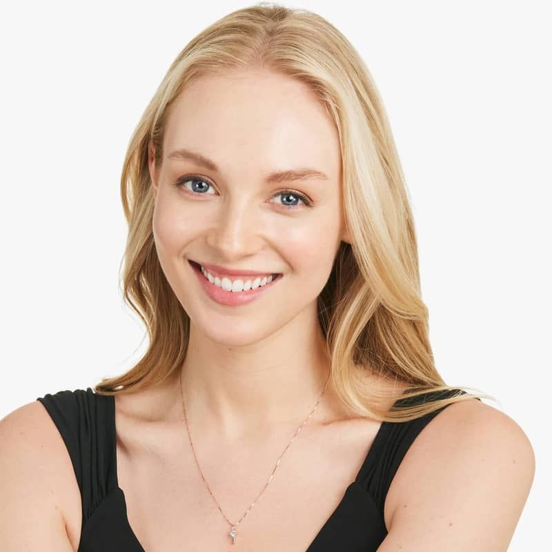 Lab-Grown Diamond Solitaire Dash Pendant In 14K Rose Gold