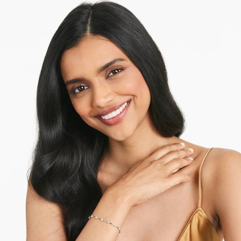 Station Dash Lab-Grown Diamond Bracelet In 14K White Gold