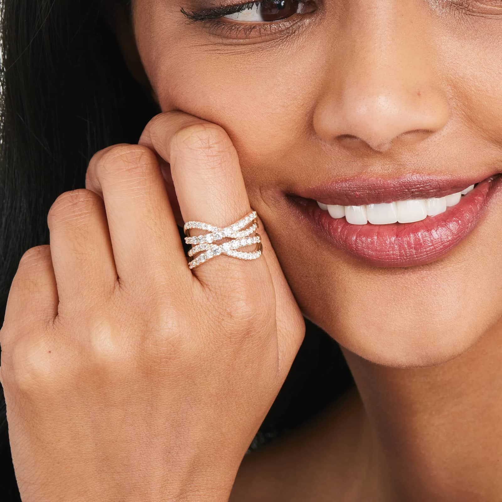 Tidal Wave Lab-Grown Diamond Ring In 14K Rose Gold