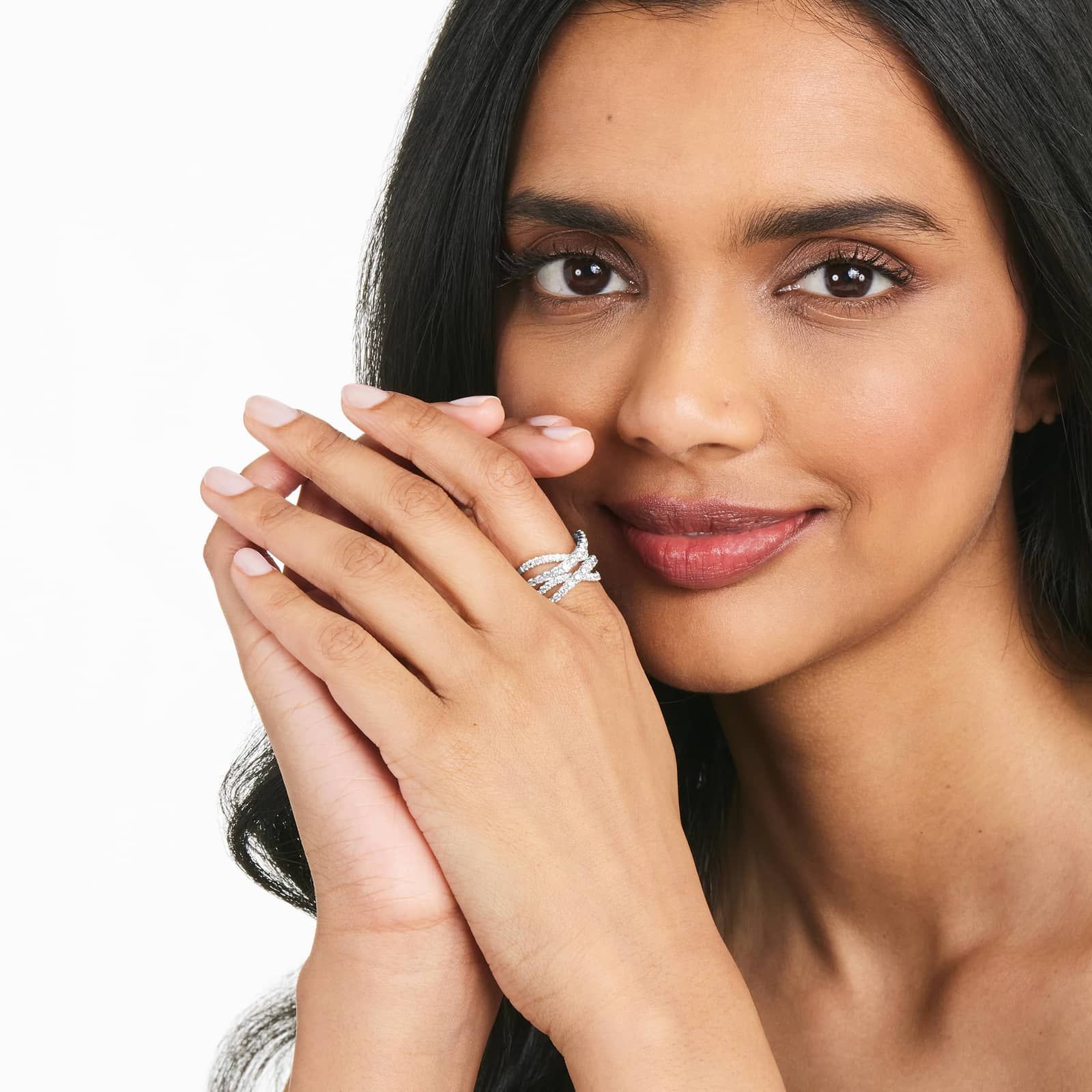 Tidal Wave Lab-Grown Diamond Ring In 14K White Gold