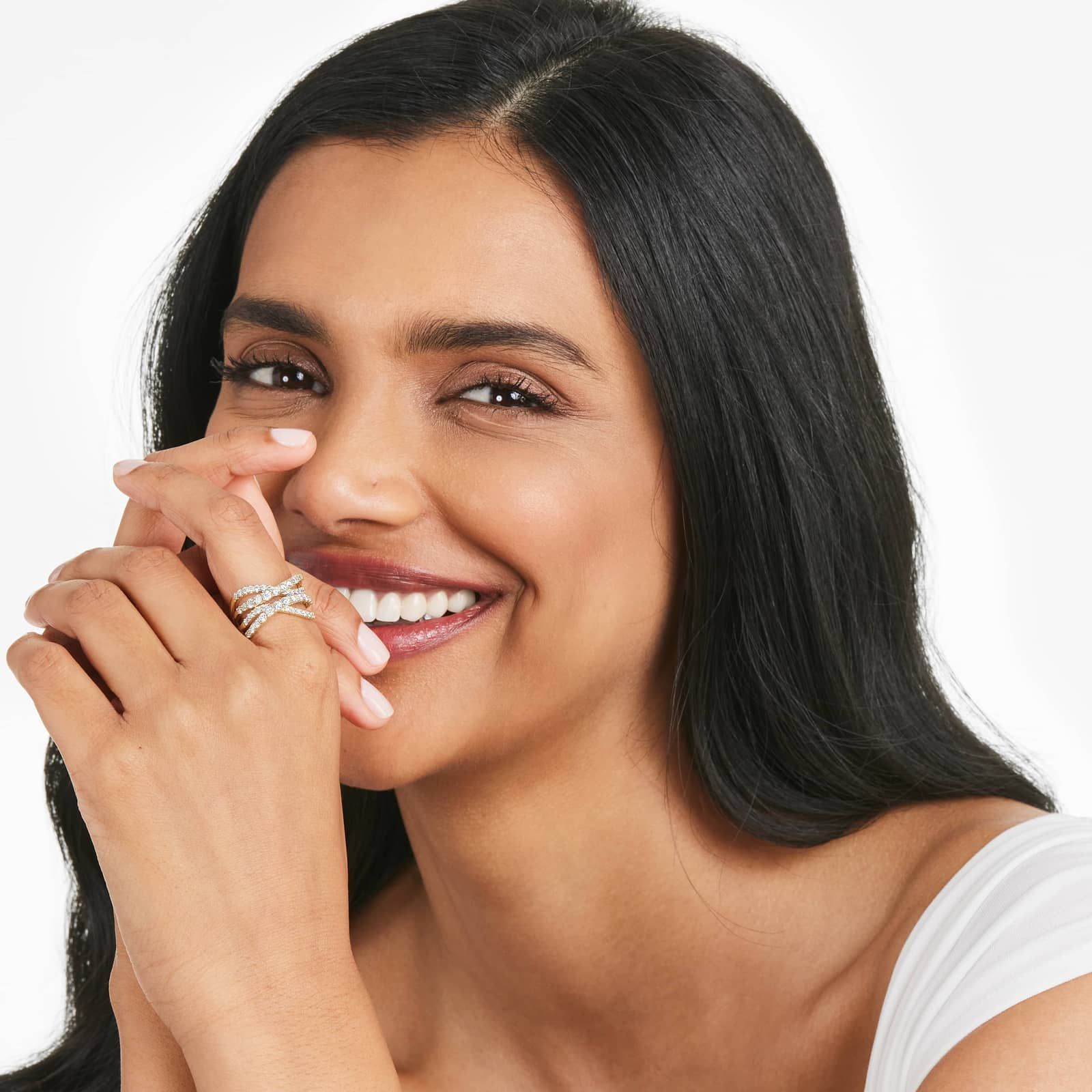 Tidal Wave Lab-Grown Diamond Ring In 14K Yellow Gold