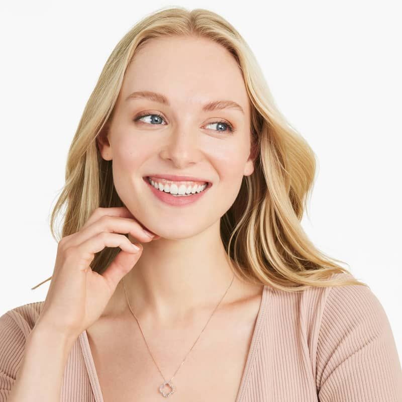 Lab-Grown Diamond Open Clover Pendant In 14K Rose Gold