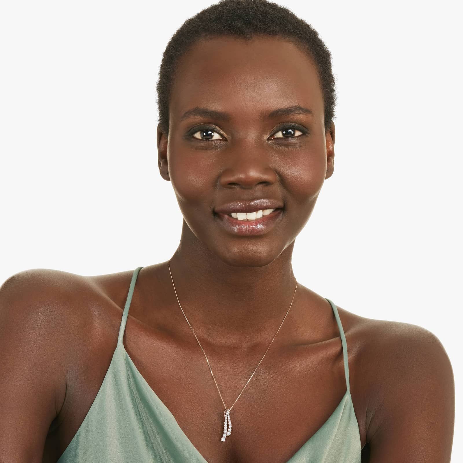 Tidal Wave Lab-Grown Diamond Drop Pendant In 14K Rose Gold