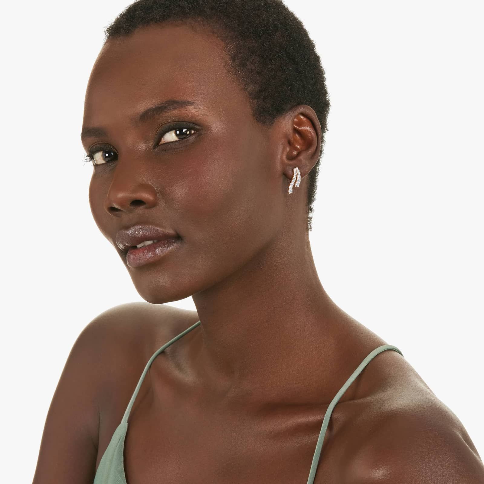 Tidal Wave Drop Lab-Grown Diamond Stud Earrings In 14K Rose Gold