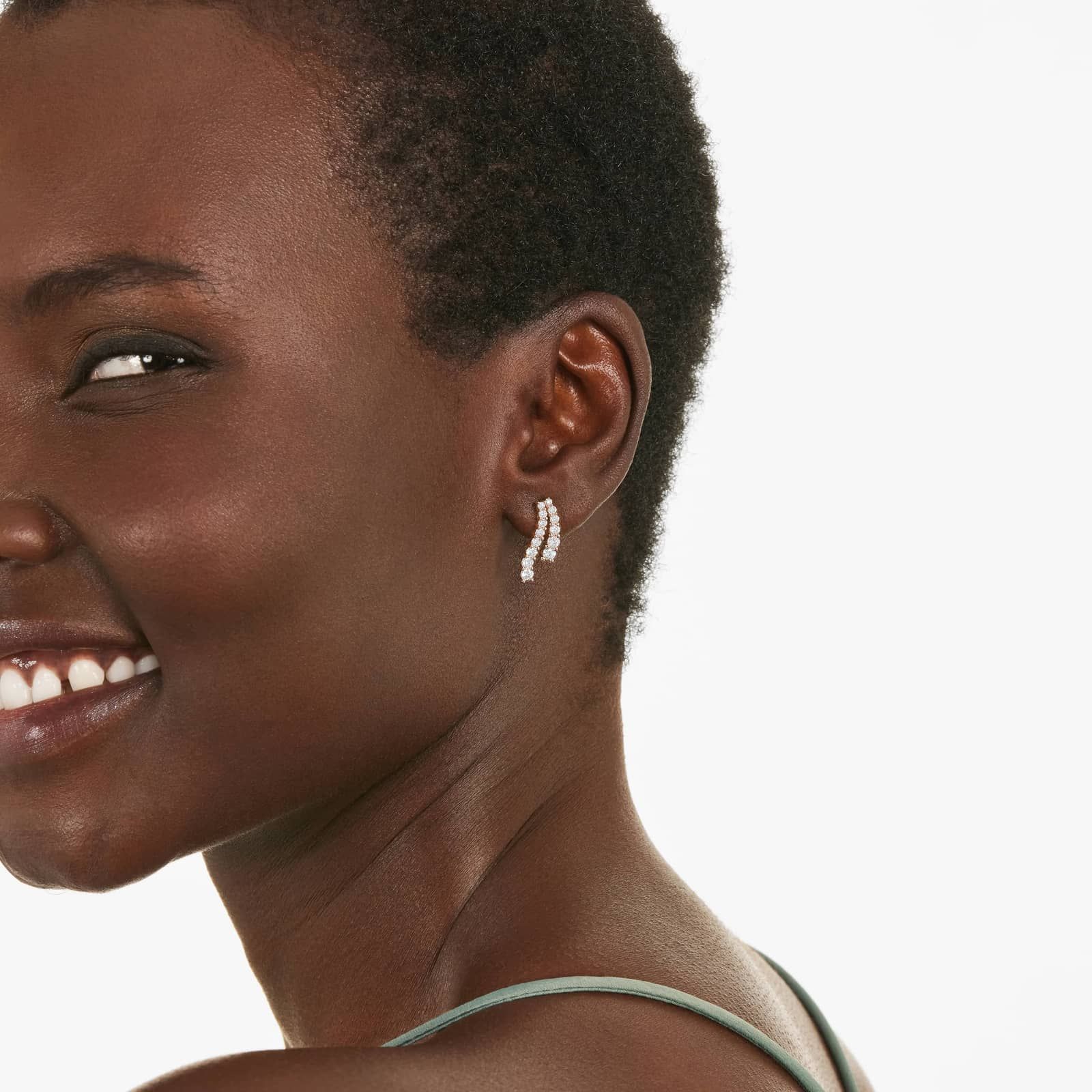 Tidal Wave Drop Lab-Grown Diamond Stud Earrings In 14K Rose Gold