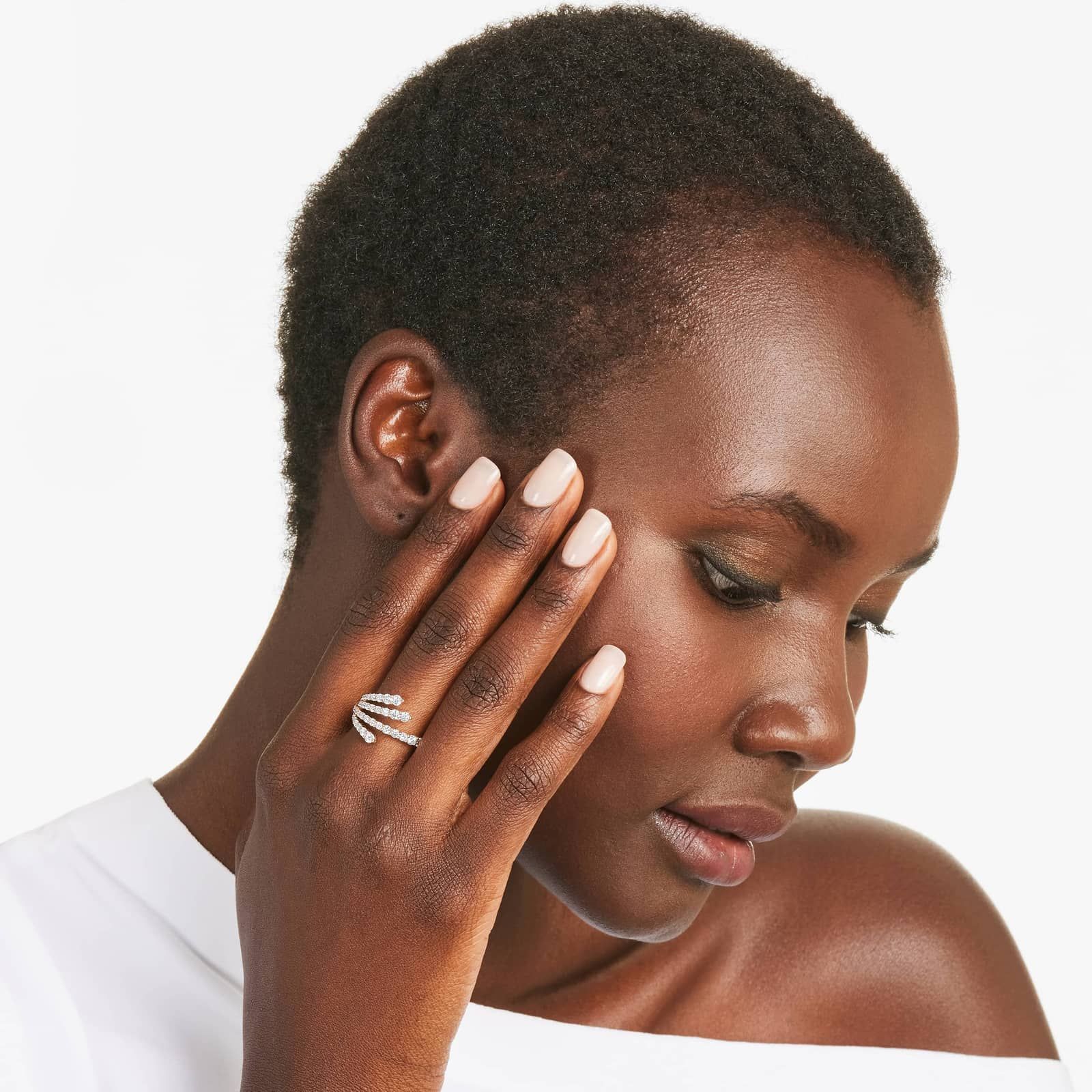 Multi-Row Lab-Grown Diamond Ring In 14K Rose Gold