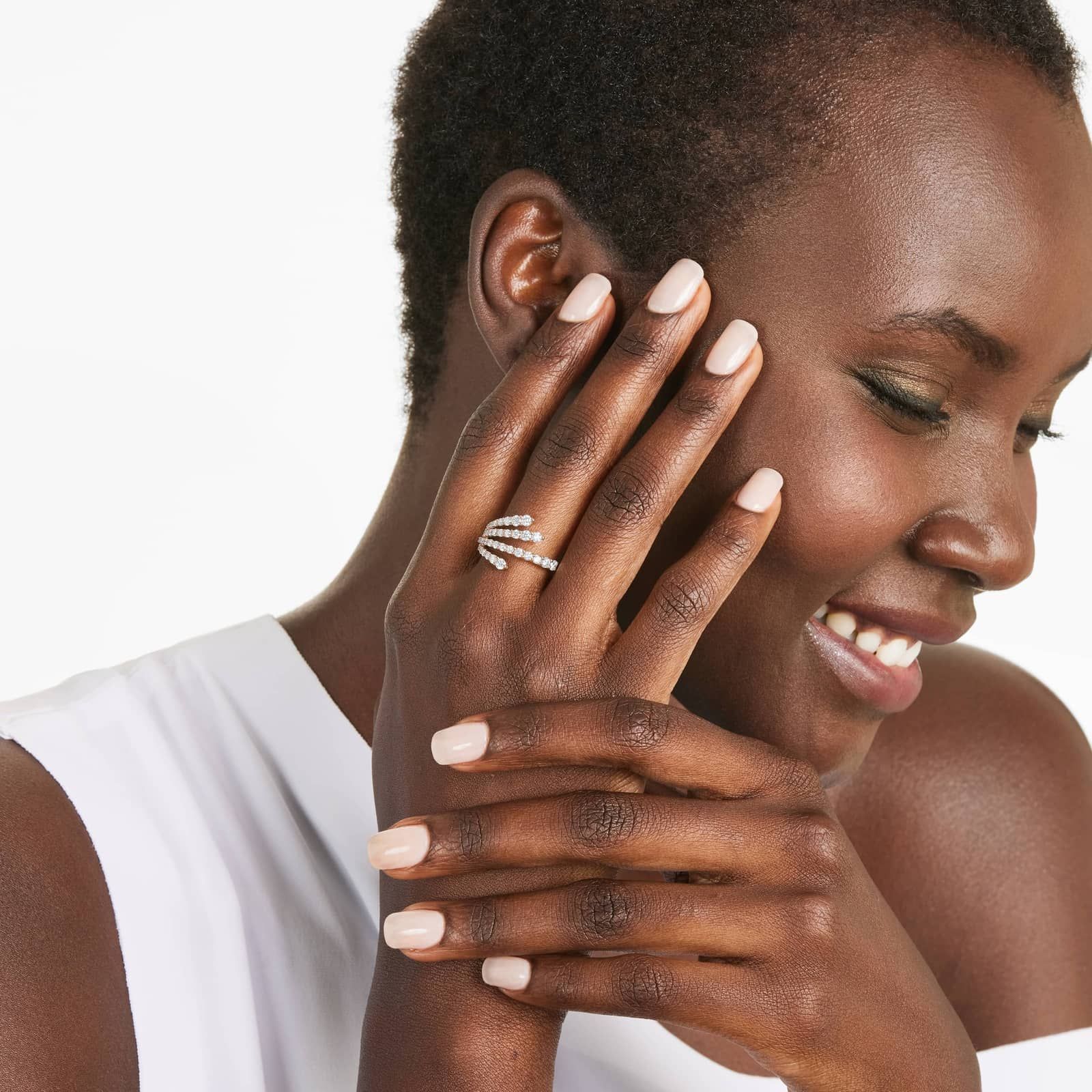 Multi-Row Lab-Grown Diamond Ring In 14K Rose Gold