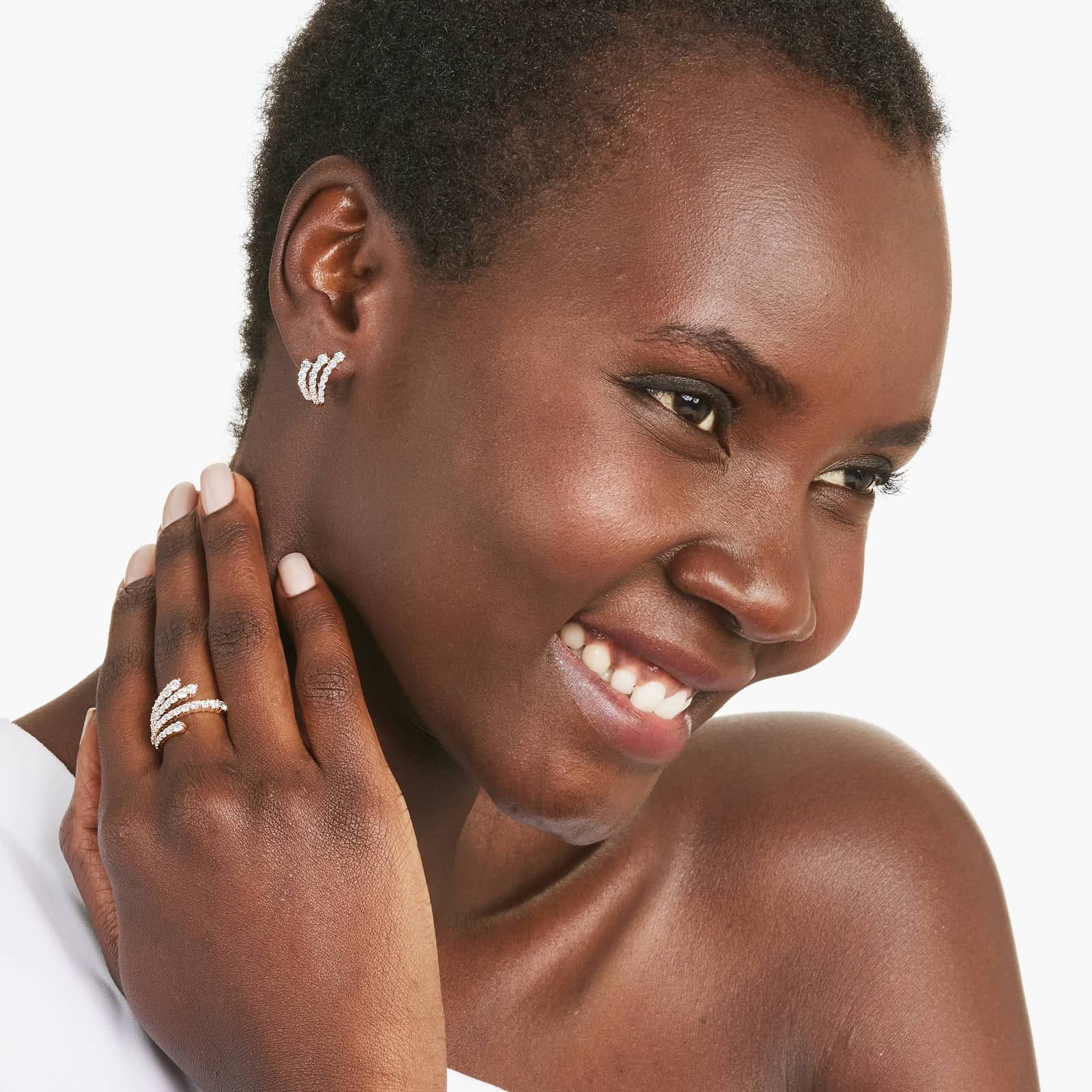 Multi-Row Lab-Grown Diamond Ring In 14K Rose Gold