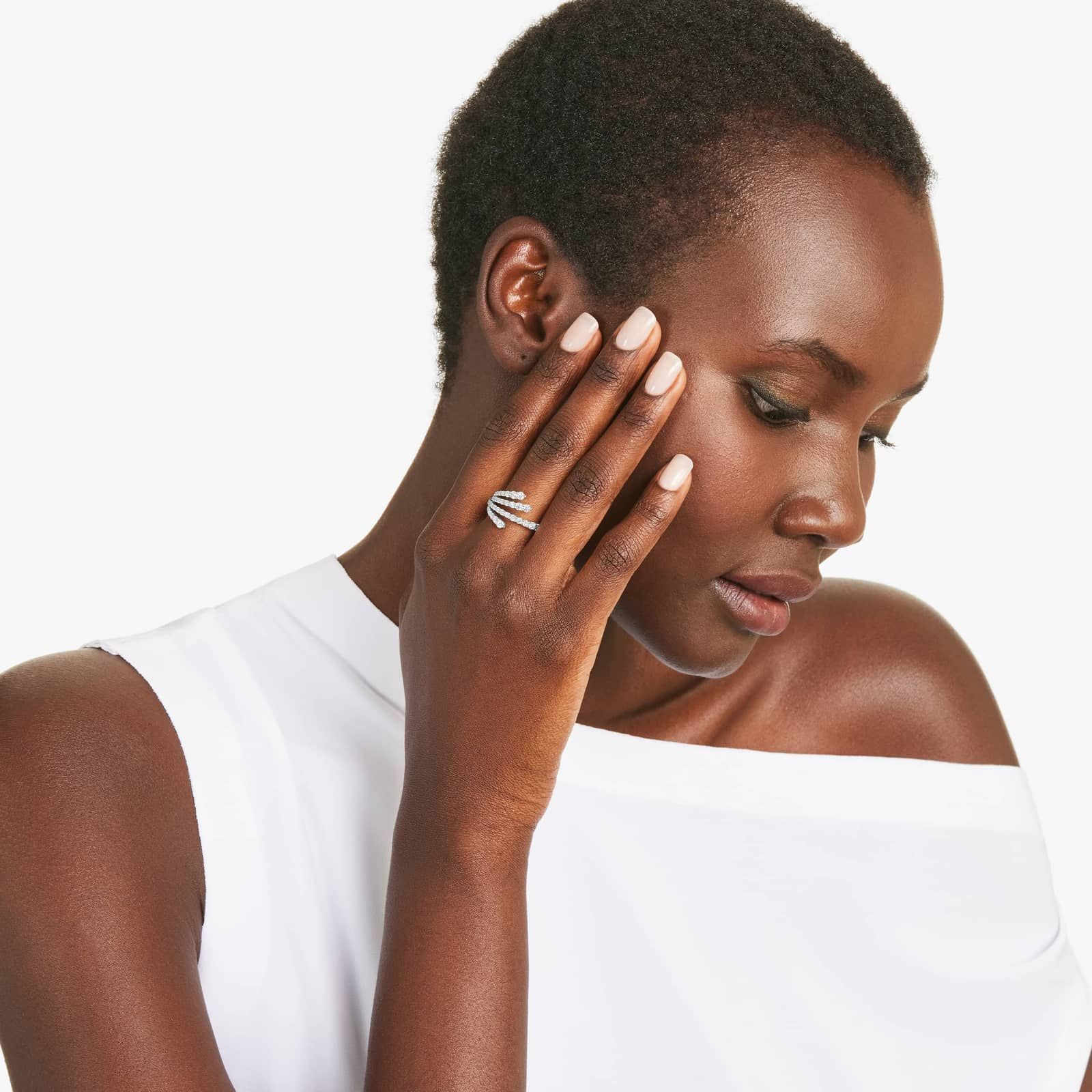 Multi-Row Lab-Grown Diamond Ring In 14K White Gold