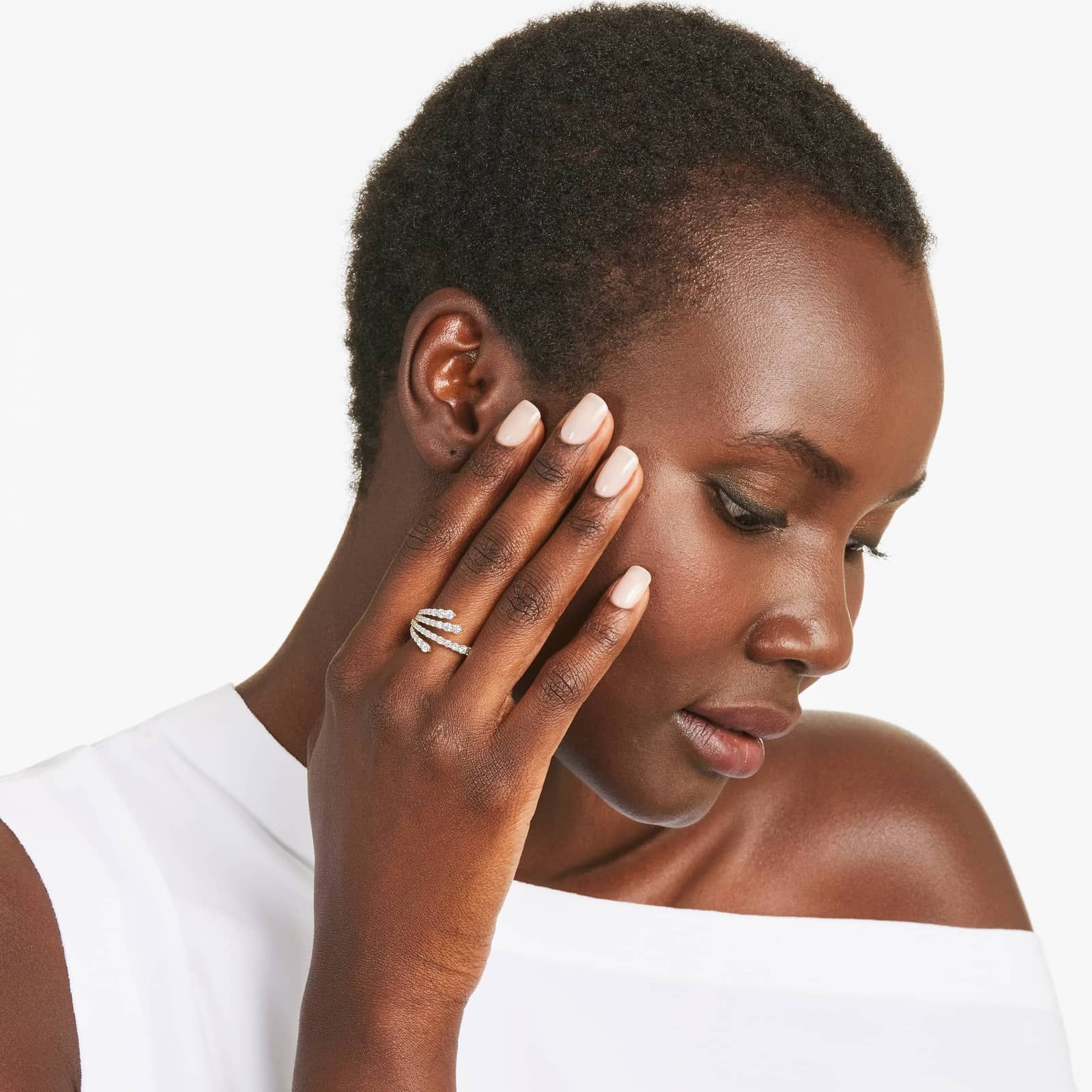 Multi-Row Lab-Grown Diamond Ring In 14K Yellow Gold