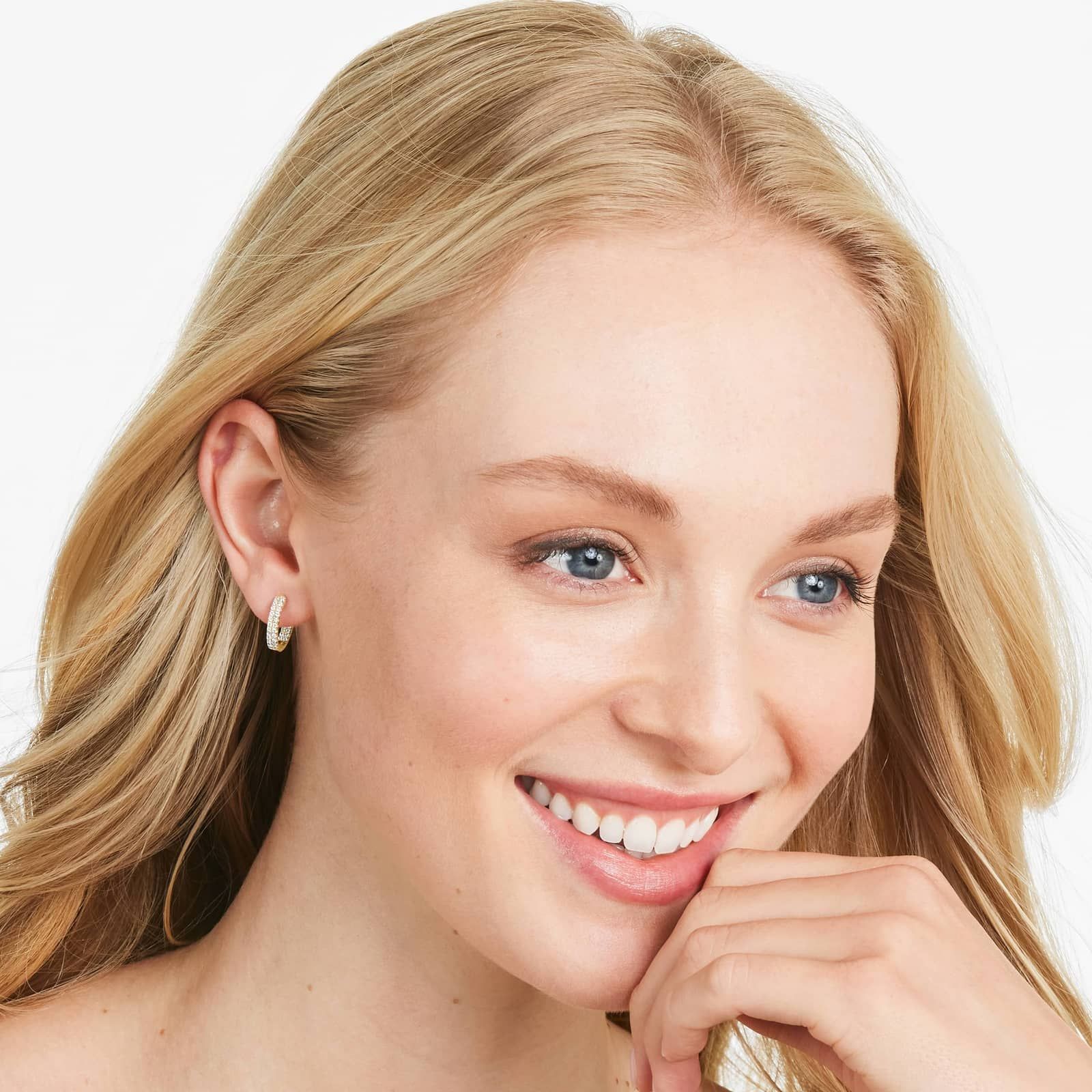 Inside Out Pavé Hoop Earrings With Lab-Grown Diamonds In 14K Yellow Gold