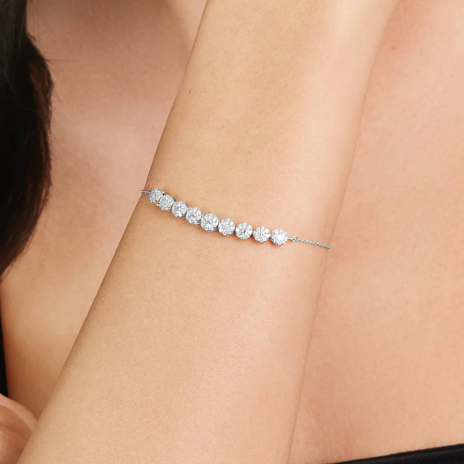 Composite Lab-Grown Diamond Bracelet In 14K White Gold