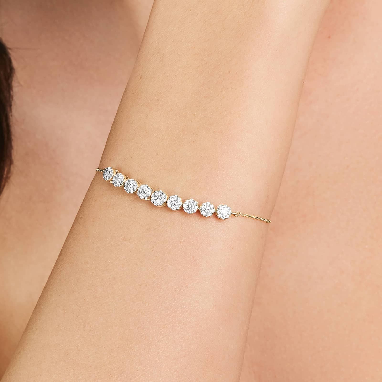 Composite Lab-Grown Diamond Bracelet In 14K Yellow Gold