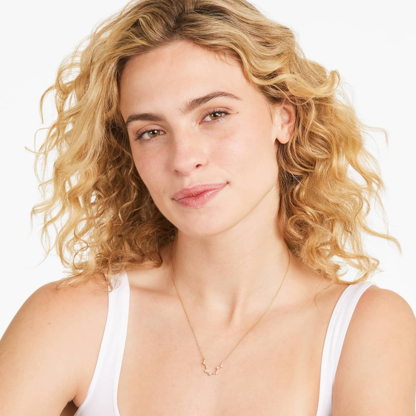 Lab-Grown Diamond Aquarius Constellation Necklace In 14K Yellow Gold