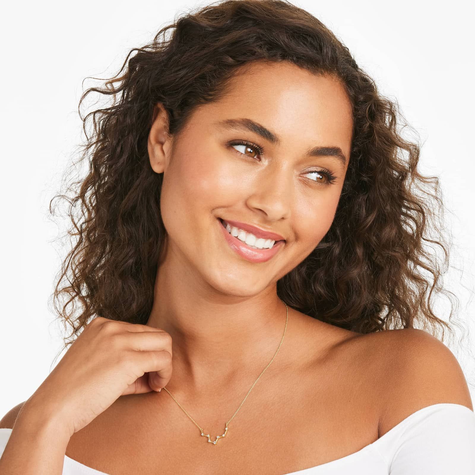 Lab-Grown Diamond Pisces Constellation Necklace In 14K Yellow Gold