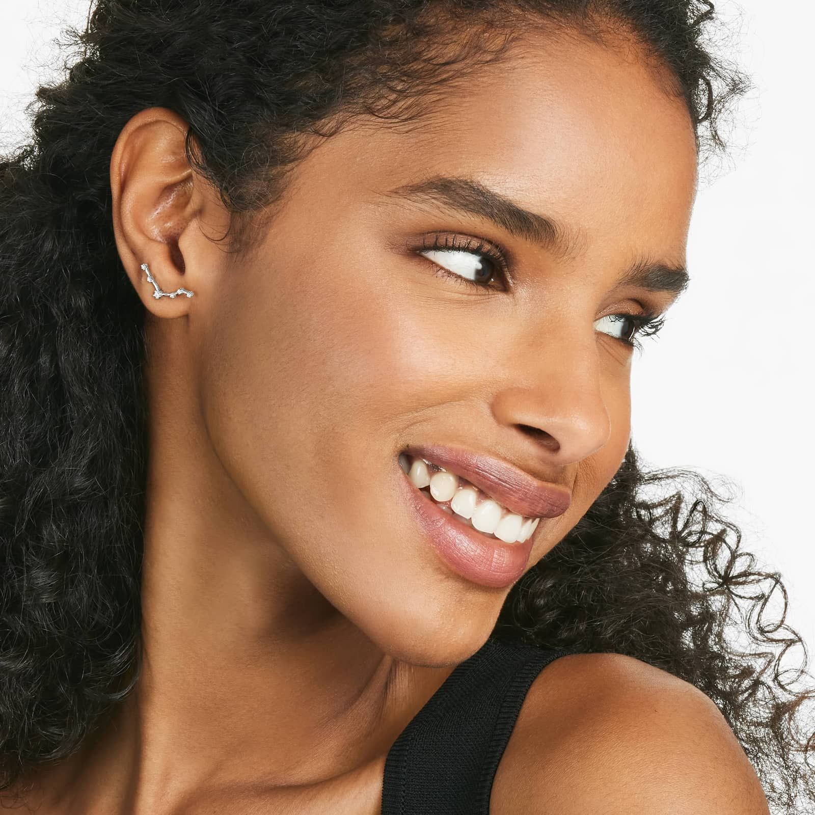 14K White Gold Lab-Grown Diamond Libra Constellation Stud Earrings