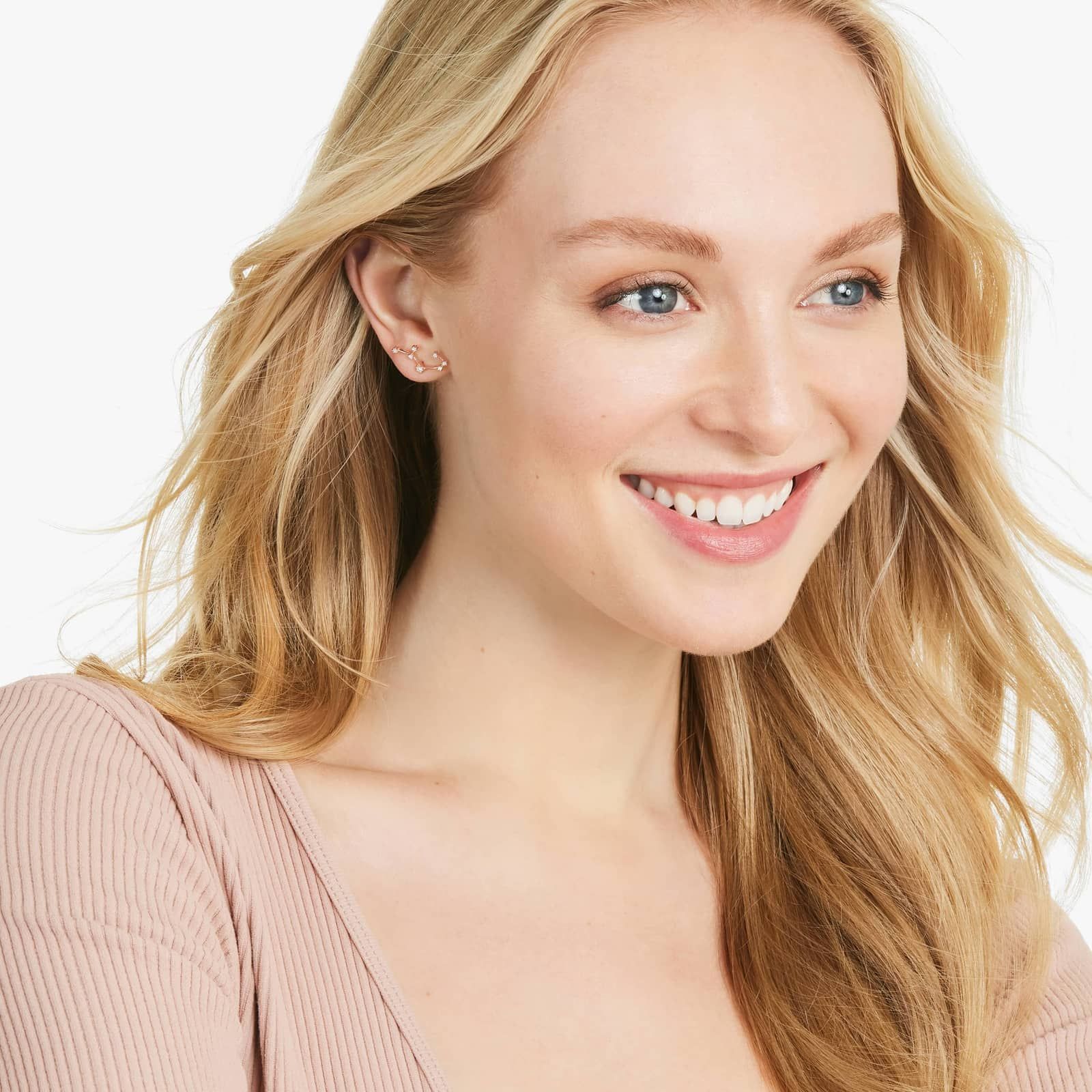 Sagittarius Constellation Lab-Grown Diamond Stud Earrings In 14K Rose Gold