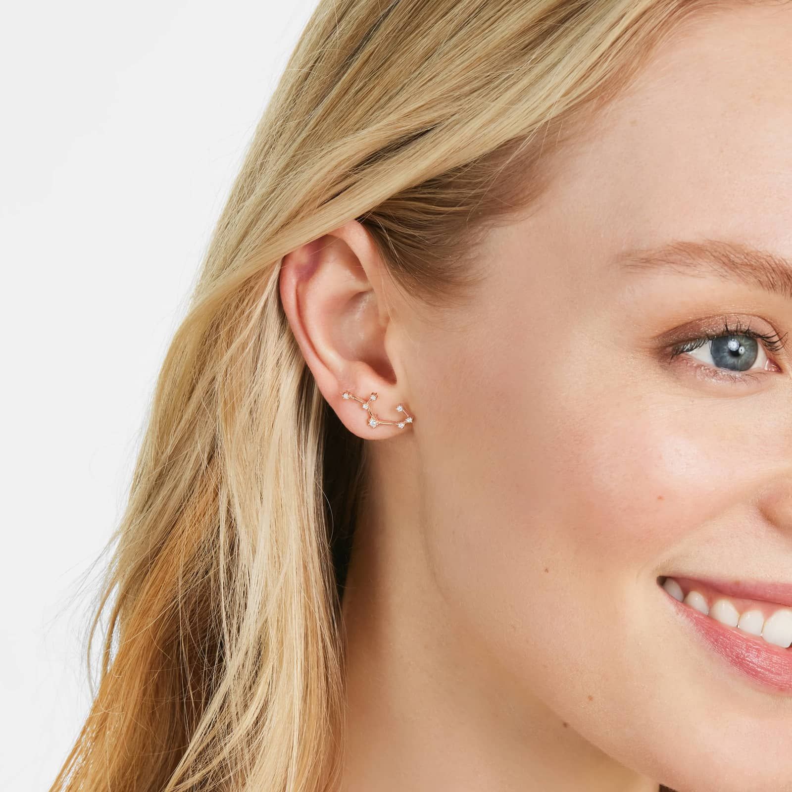 Sagittarius Constellation Lab-Grown Diamond Stud Earrings In 14K Rose Gold