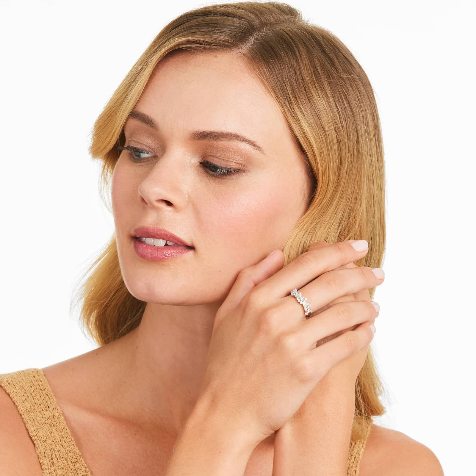 Whimsical Scatter Diamond Ring In 14K Rose Gold