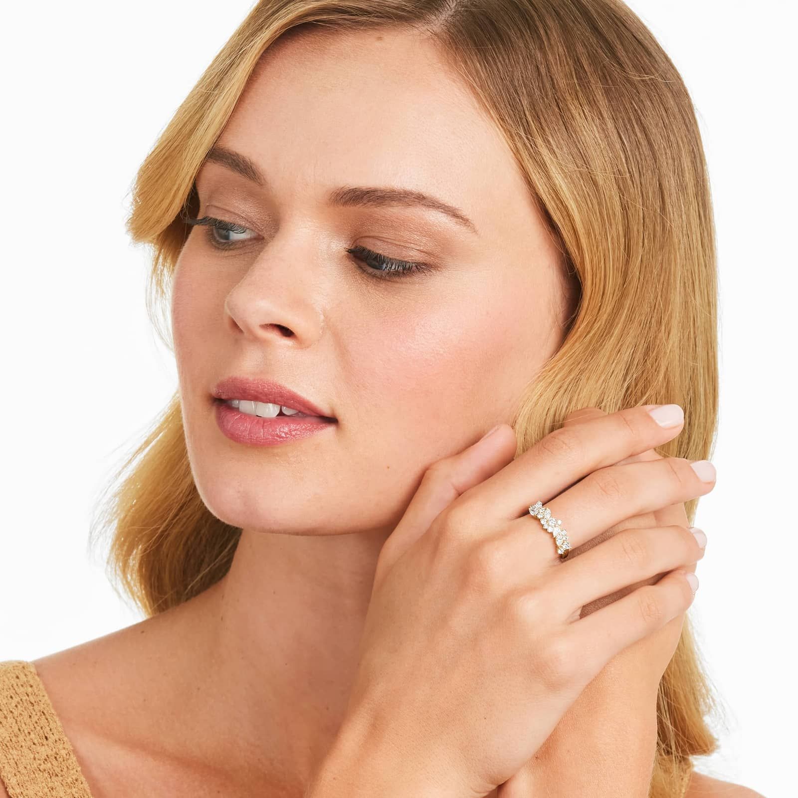 Whimsical Scatter Diamond Ring In 14K Yellow Gold