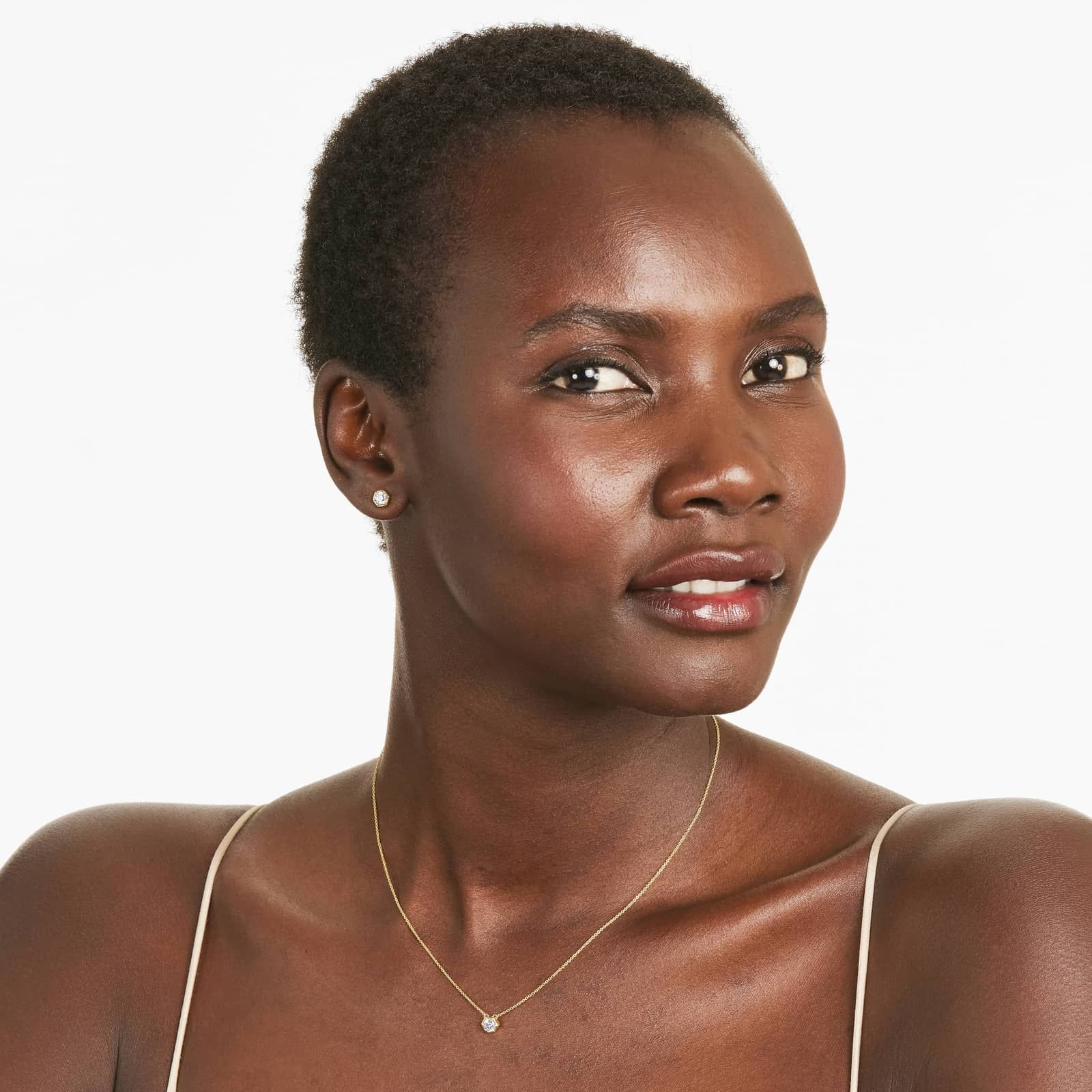 Geometric Frame Solitaire Diamond Pendant In 14K Yellow Gold